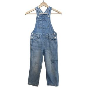 Old Navy Girls Denim Overall Jeans Size 5 XS Medium Wash STAINED